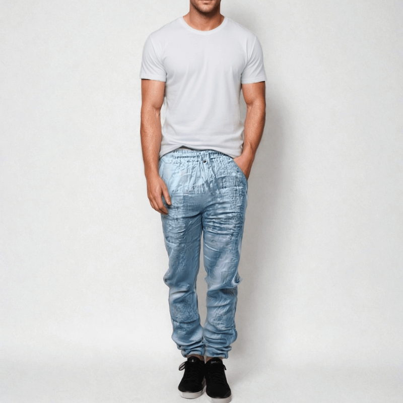 Calça Casual em Linho de Algodão Masculina