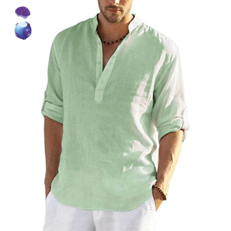 Camisa Casual em Linho Masculina