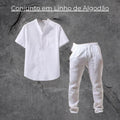 Conjunto em Linho de Algodão (Calça + Manga Curta)