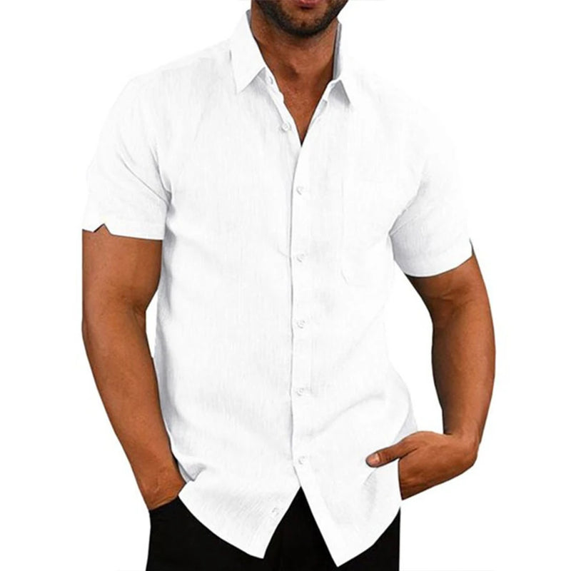 Camisa Ipanema de Manga Curta em Linho Masculina