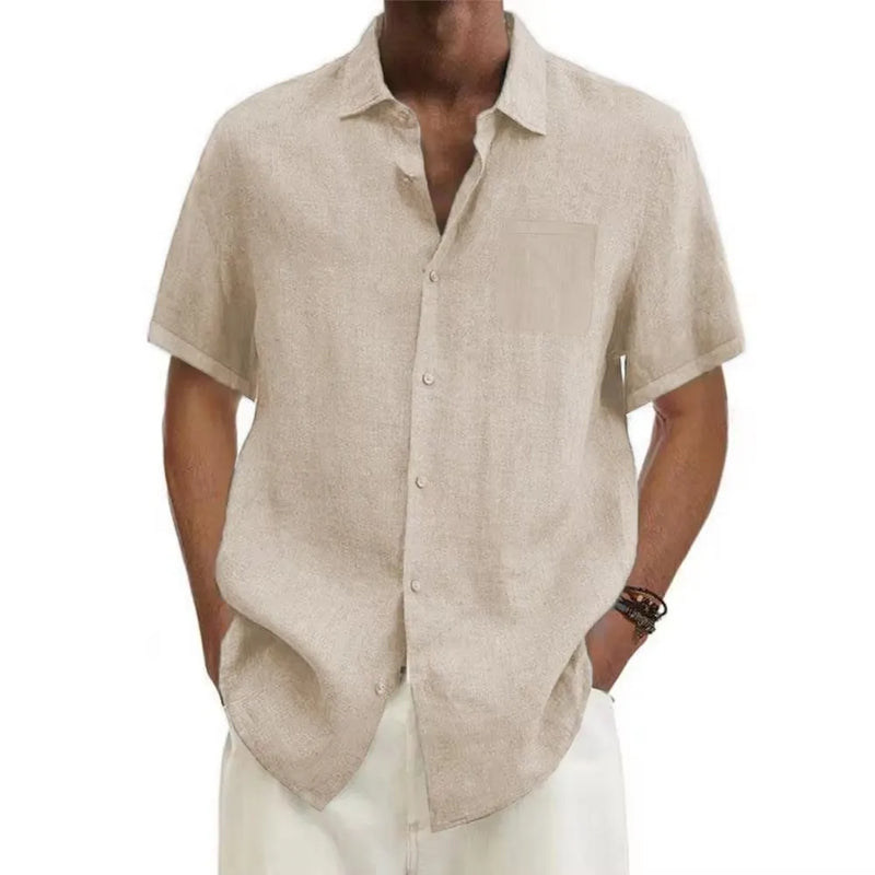 Camisa Casual Summer em Linho de Algodão Masculina