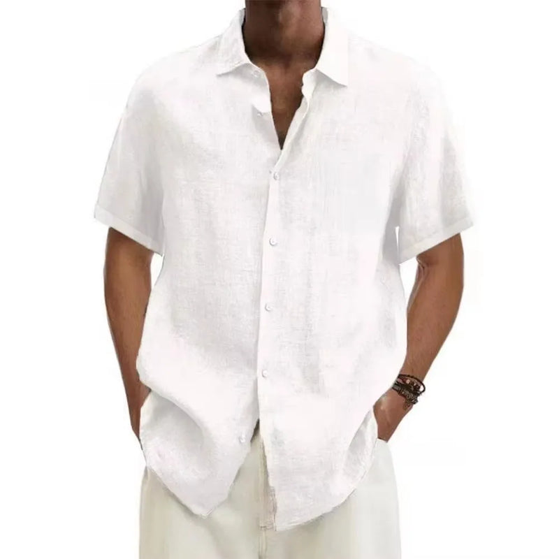 Camisa Casual Summer em Linho de Algodão Masculina