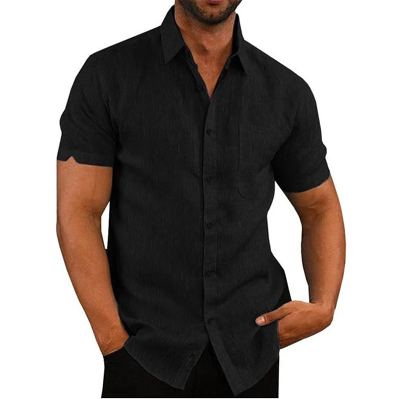 Camisa Ipanema de Manga Curta em Linho Masculina