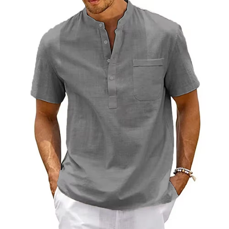 Camisa Noronha Manga Curta em Linho Masculina