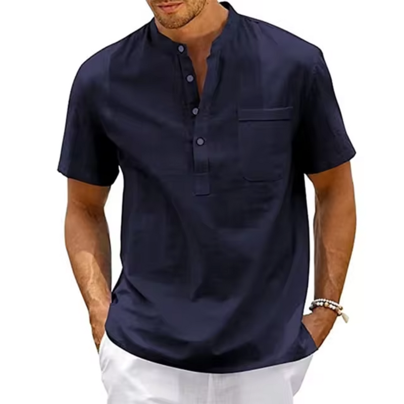Camisa Noronha Manga Curta em Linho Masculina